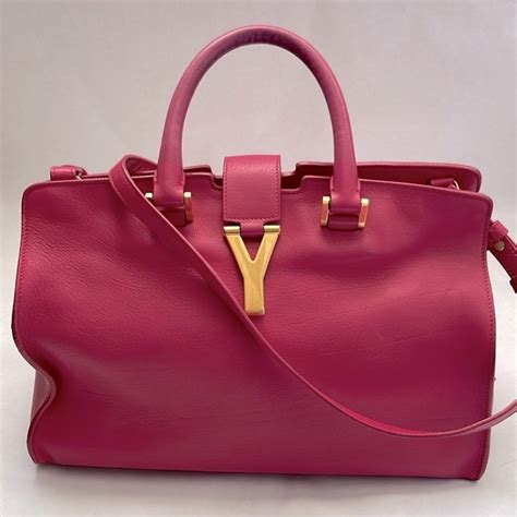 ysl cabas bag pink|SAINT LAURENT Calfskin Small Classic Y Cabas Fuchsia .